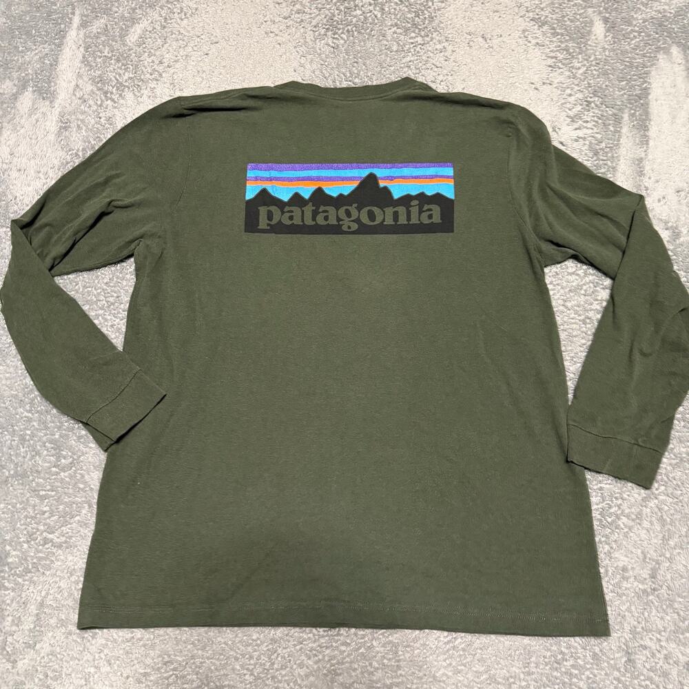 Patagonia Shirt Mens Large Green Responsibili-Tee Long Sleeve Gorp Outdoor